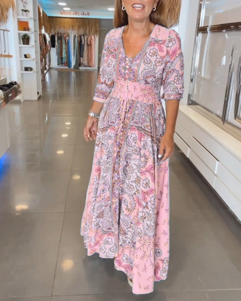 Robe élégante à col en V