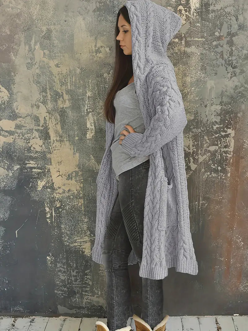 Cardigan à capuche en grosse maille – Élégant et confortable pour chaque jour