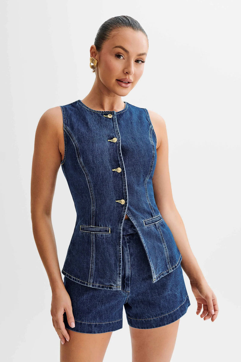 Veste en Jean Boutonnée Élégante et Confortable