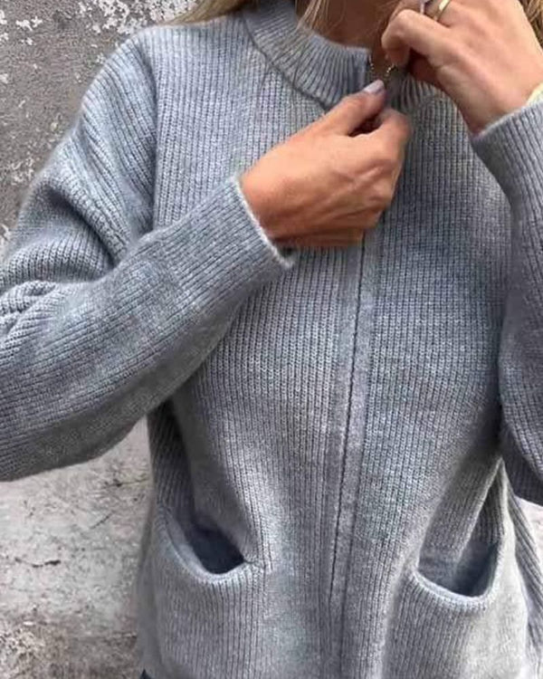 Cardigan en coton élégant et confortable avec fermeture à glissière