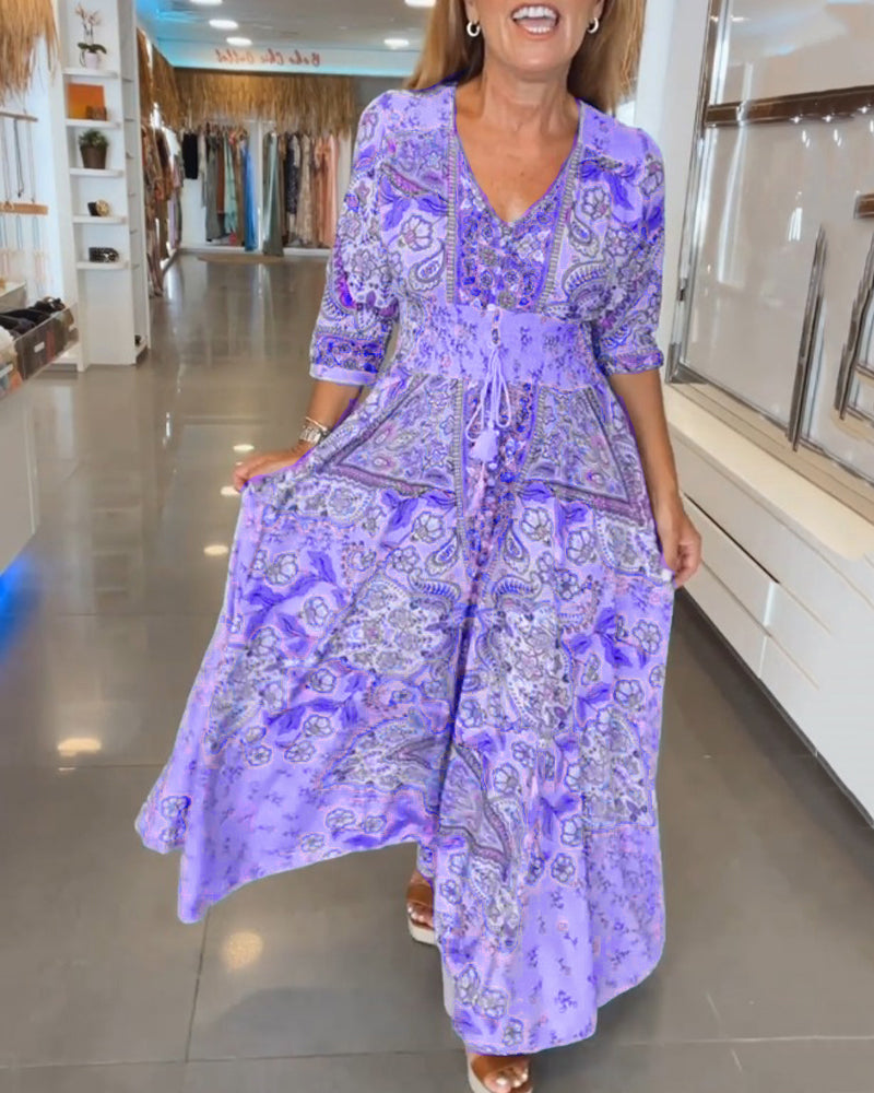 Robe élégante à col en V