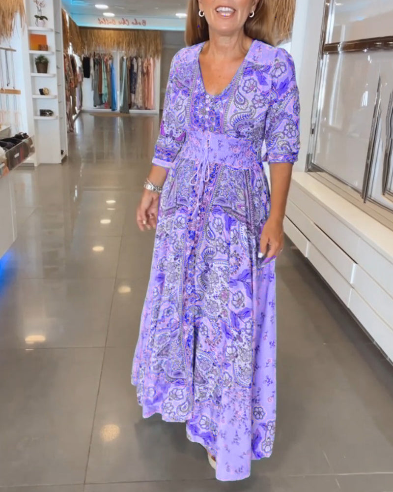 Robe élégante à col en V