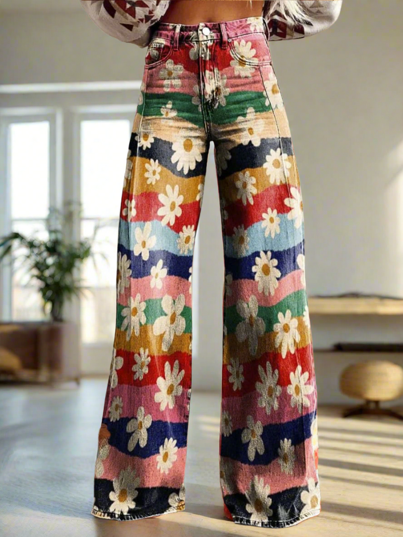 Pantalon Floral Rétro pour Femme