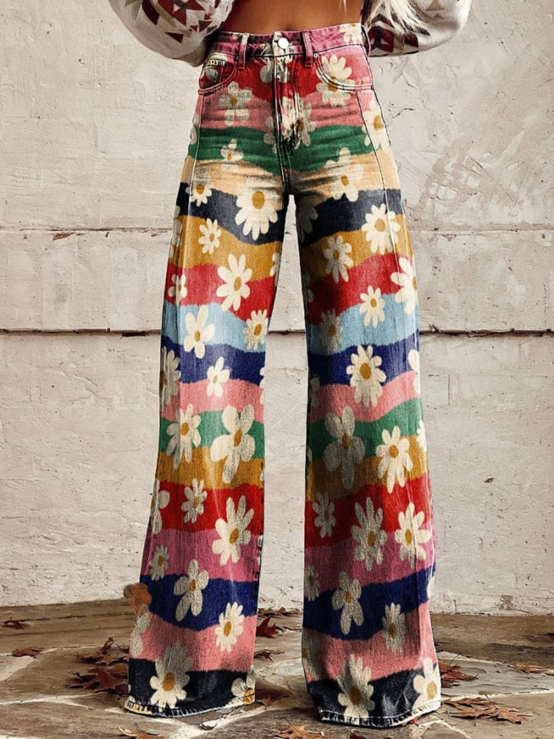 Pantalon Floral Rétro pour Femme
