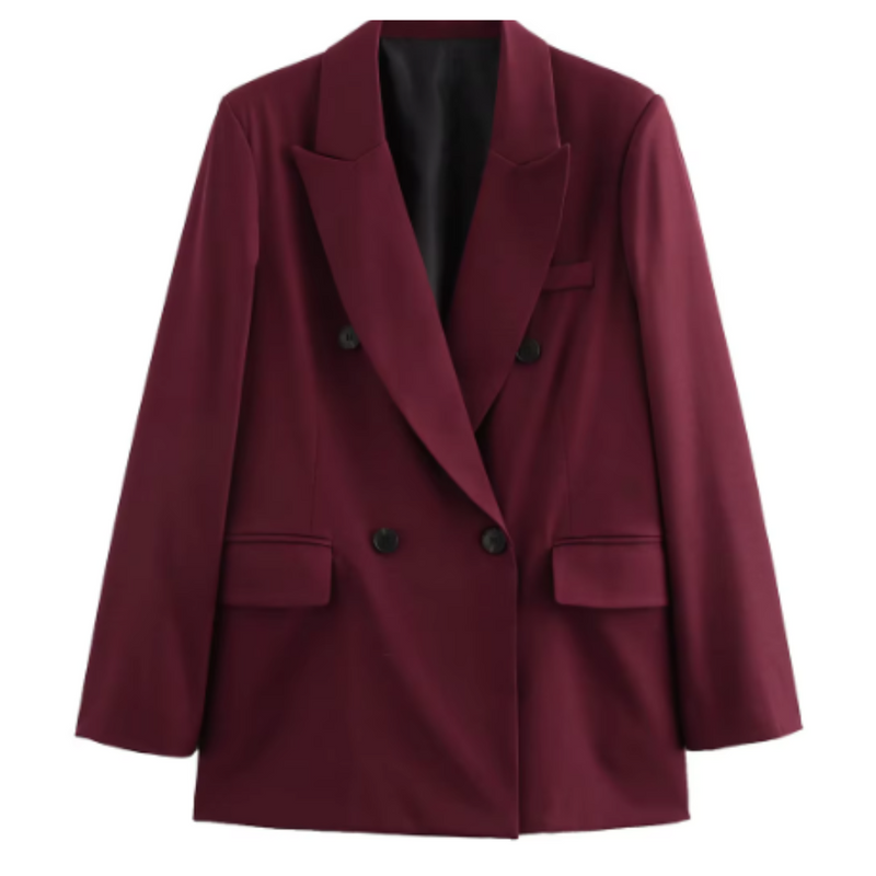 Blazer élégant en bordeaux - Chic et confortable pour chaque occasion