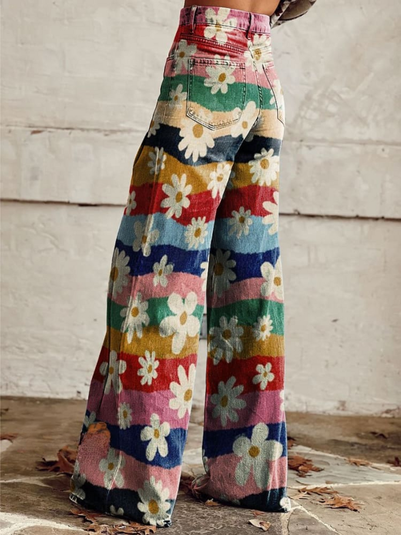 Pantalon Floral Rétro pour Femme