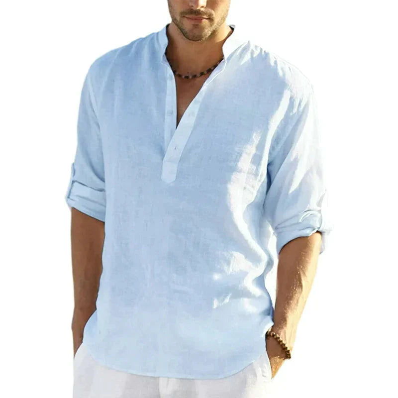 Chemise décontractée en coton et lin pour un confort optimal