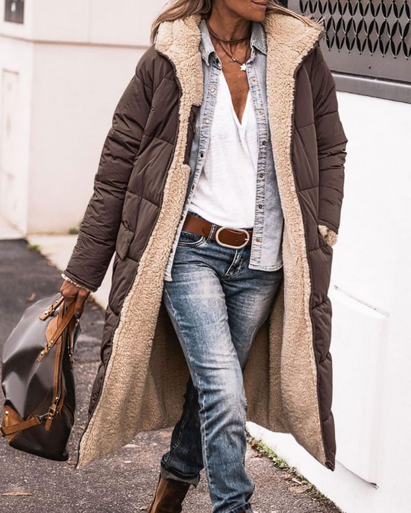 Manteau réversible long en fourrure pour un look élégant