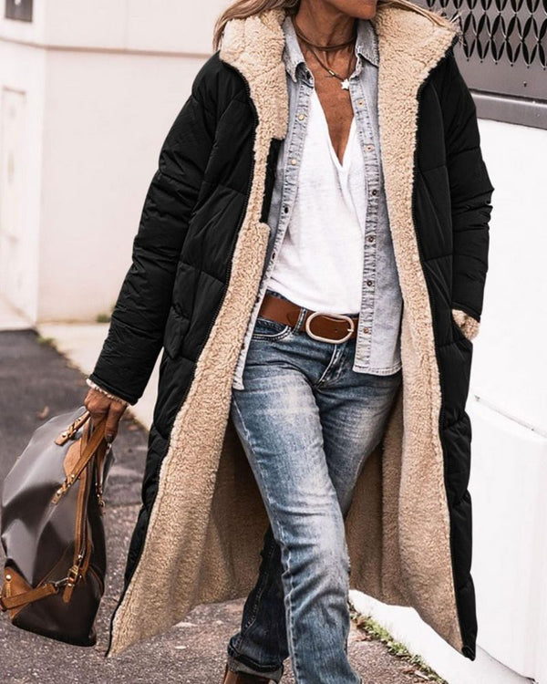 Manteau réversible long en fourrure pour un look élégant