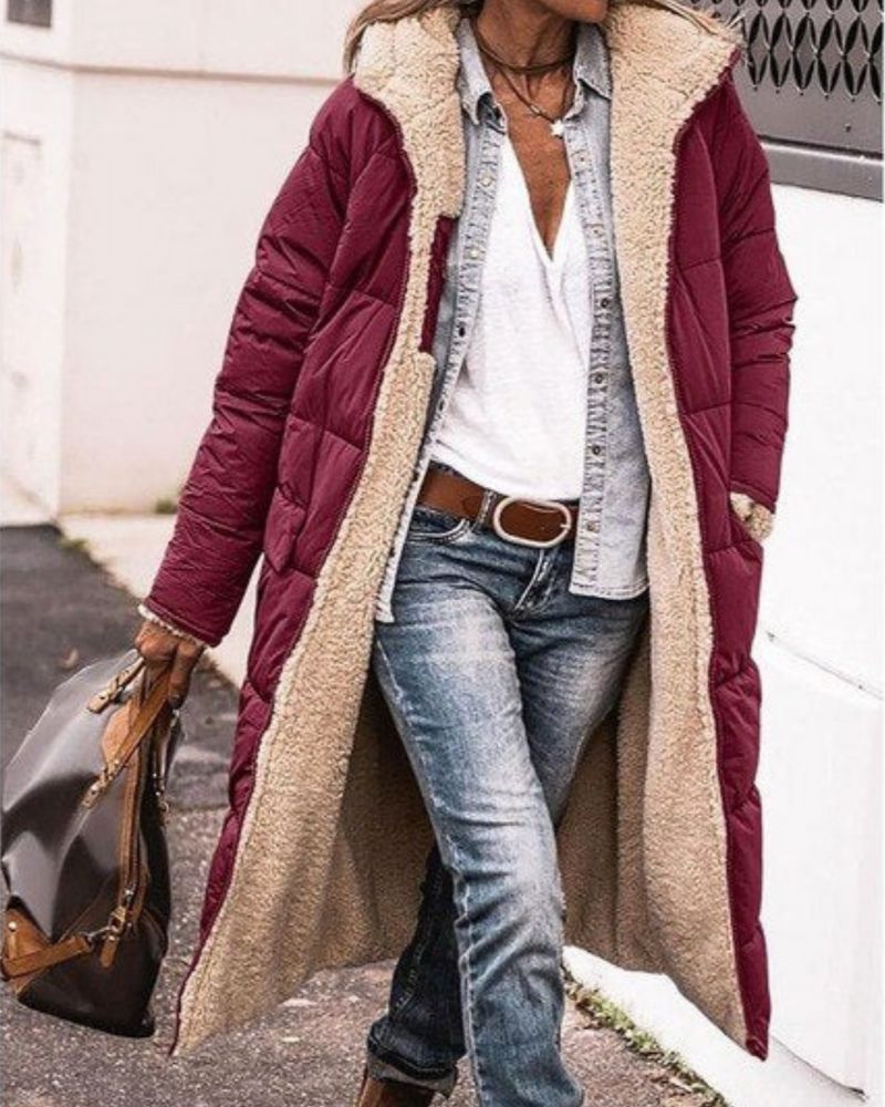 Manteau réversible long en fourrure pour un look élégant