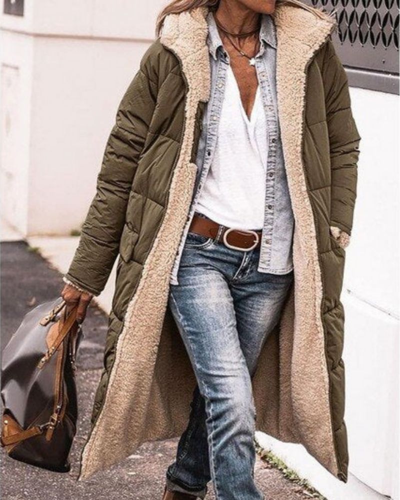 Manteau réversible long en fourrure pour un look élégant