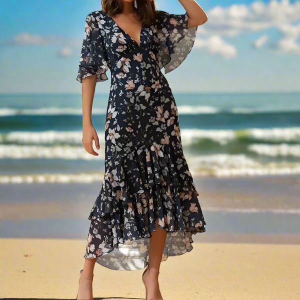 Robe maxi fleurie élégante et confortable pour toutes les occasions