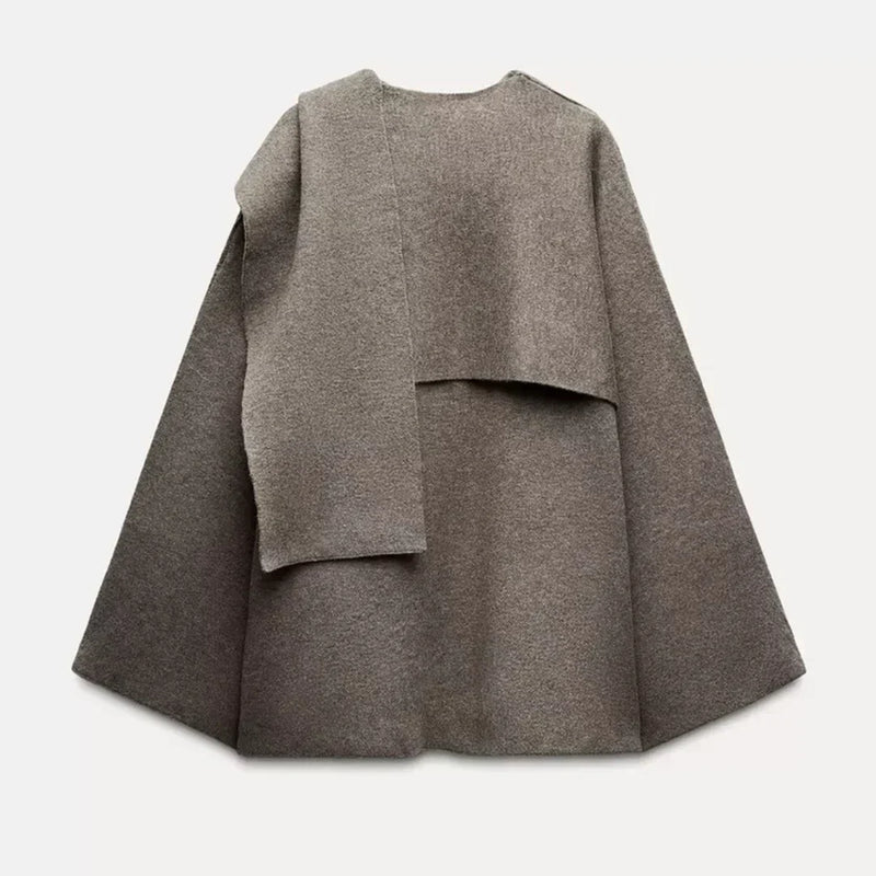 Manteau en laine élégant avec Cape – Pour toutes les occasions