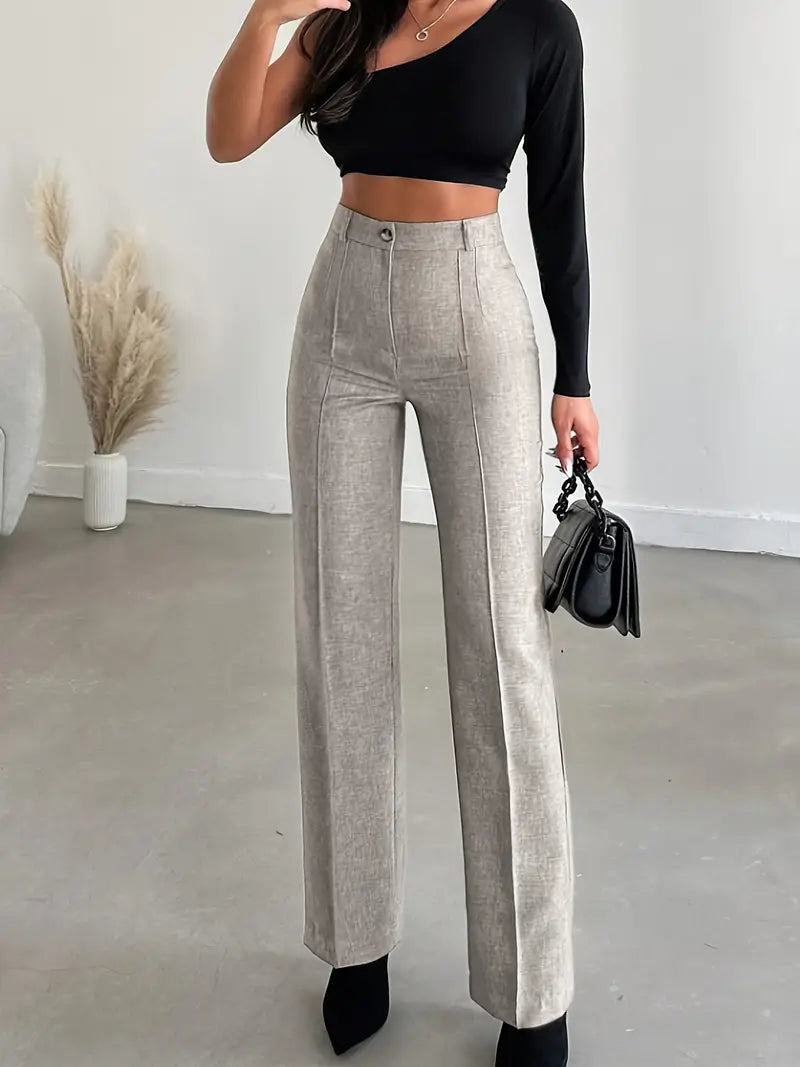 Pantalon Large et Confortable à Taille Haute