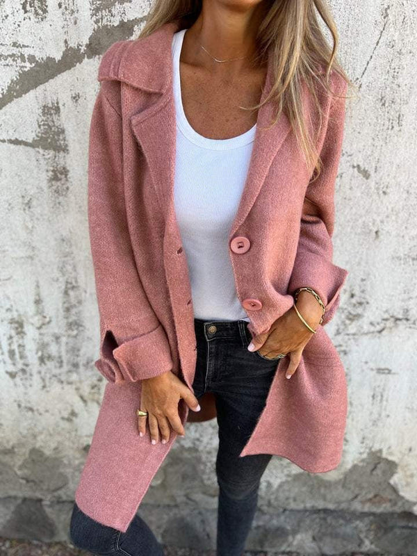 Manteau long décontracté blush