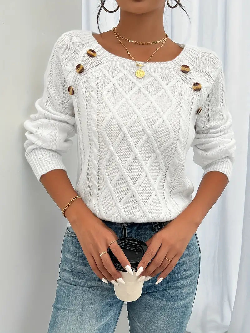 Pull casual avec motif tricoté pour un look élégant au quotidien