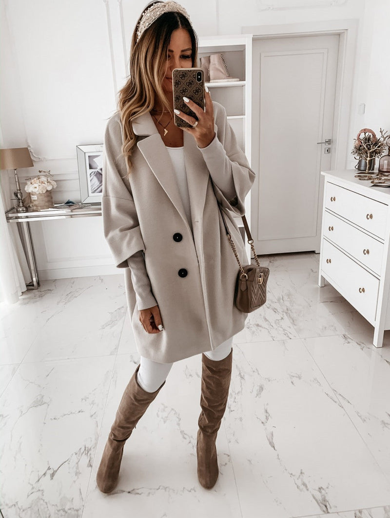 Manteau élégant à manches trois-quarts Chic et confortable pour toutes les occasions