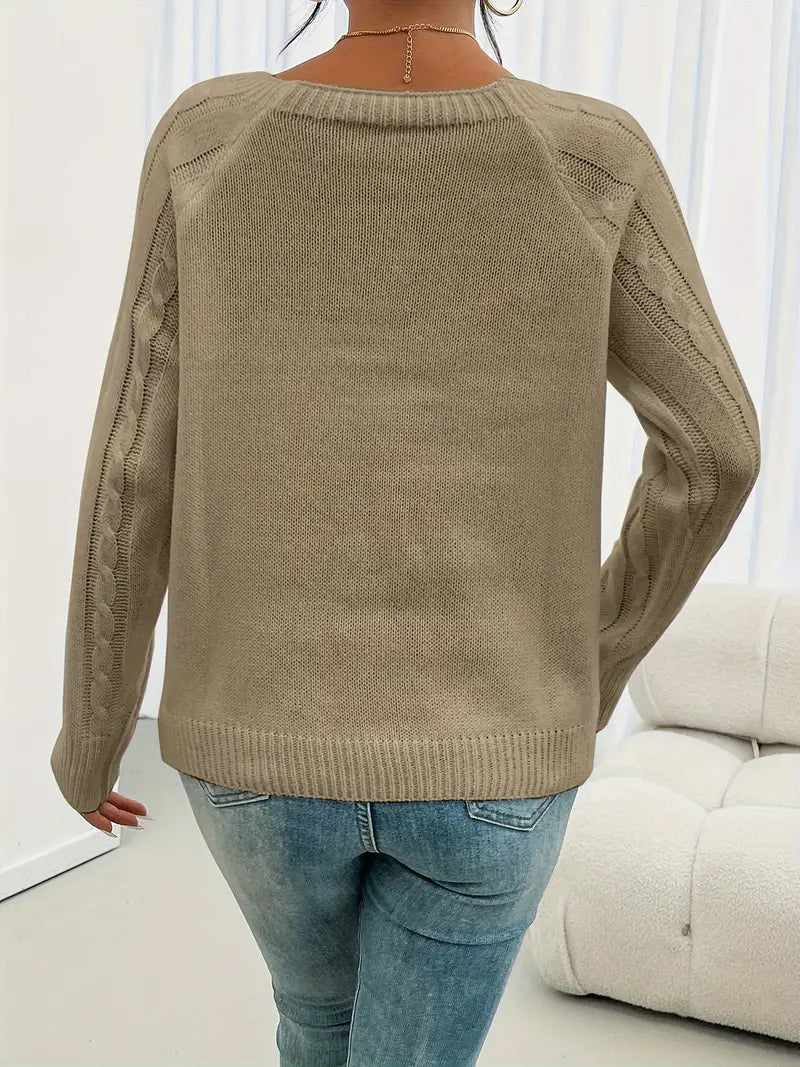 Pull casual avec motif tricoté pour un look élégant au quotidien