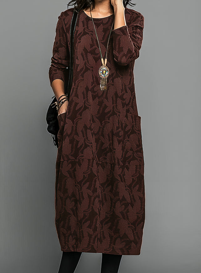 Robe d'hiver décontractée à col rond pour femme