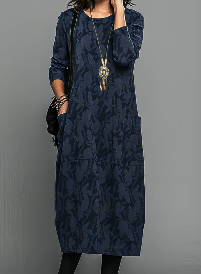 Robe d'hiver décontractée à col rond pour femme