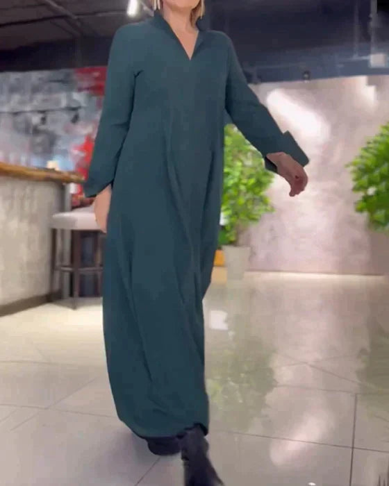 Robe Longue en Jersey Doux - Confort et Élégance