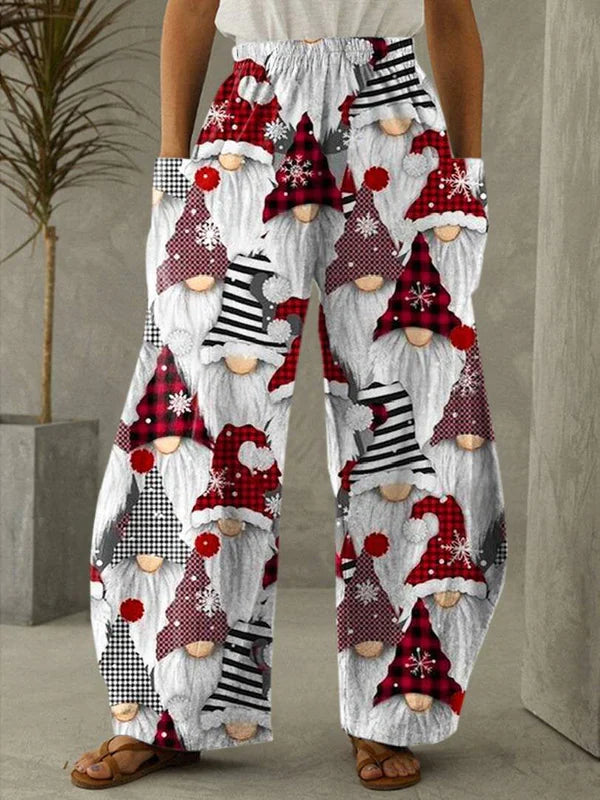 Pantalon décontracté et élégant avec imprimé de Noël