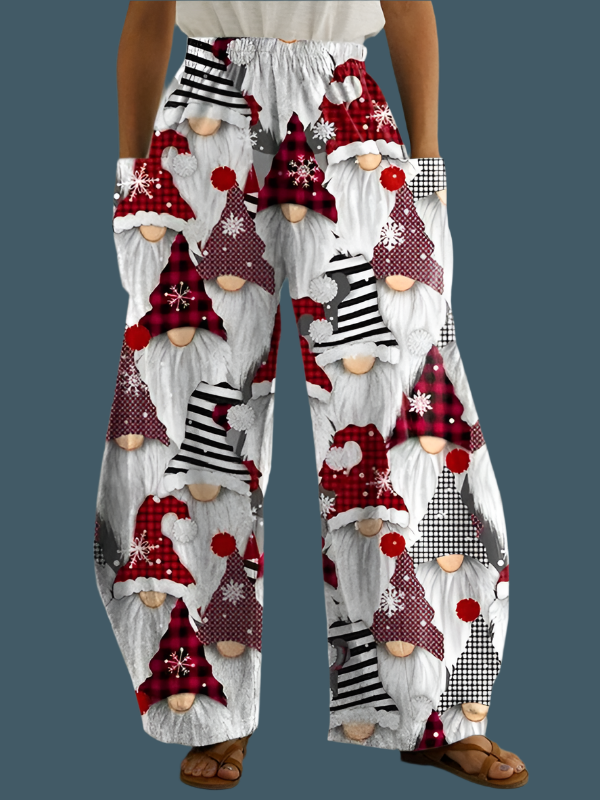 Pantalon décontracté et élégant avec imprimé de Noël