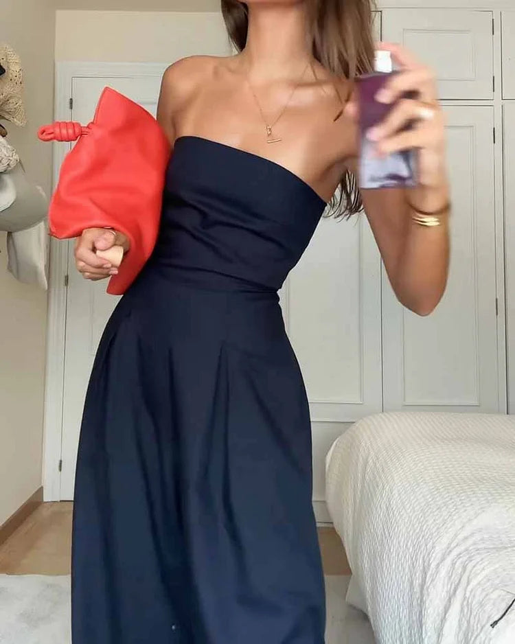 Combinaison Élégante Sans Épaules pour Femme