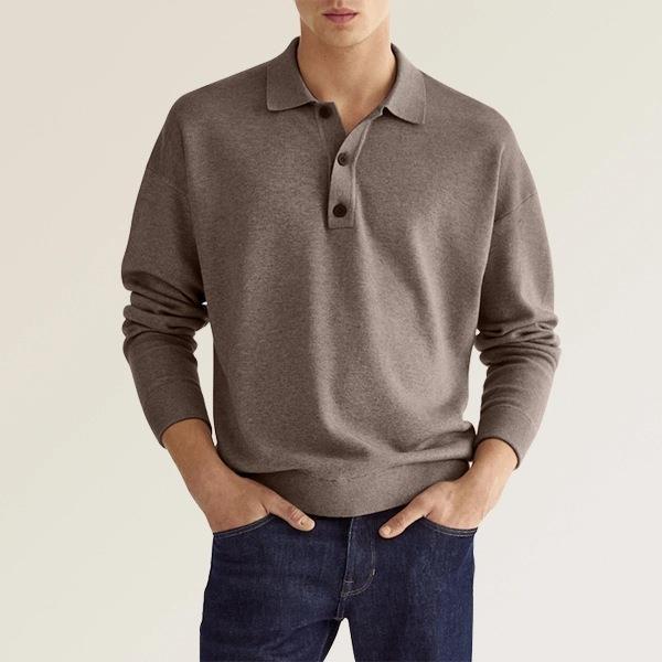 Polo classique élégant à manches longues pour homme