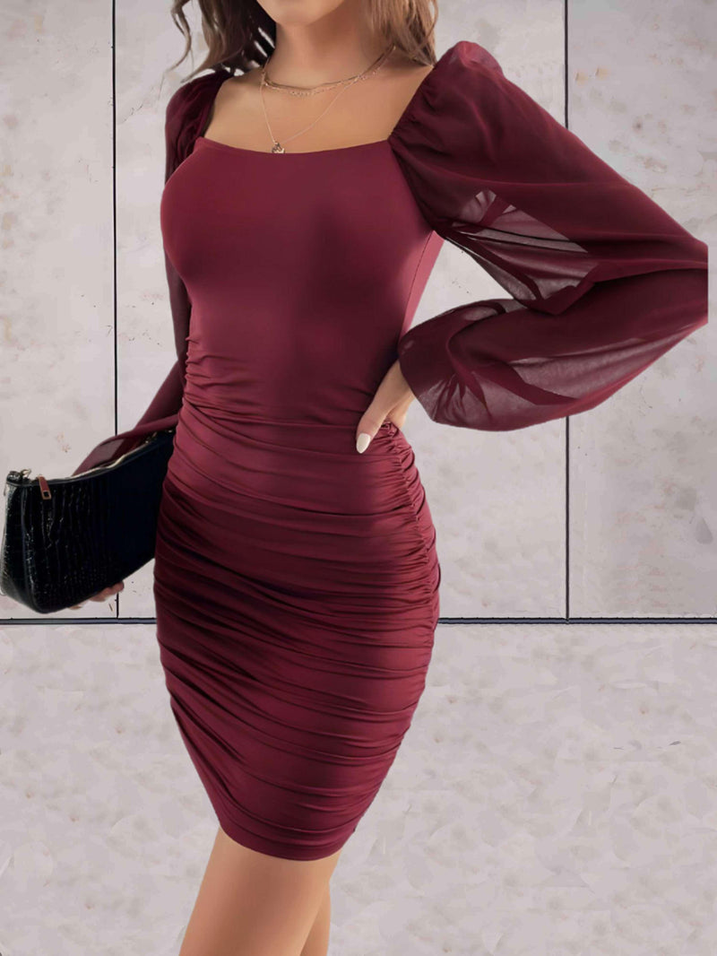 Robe Mini Élégante avec Manches Amples