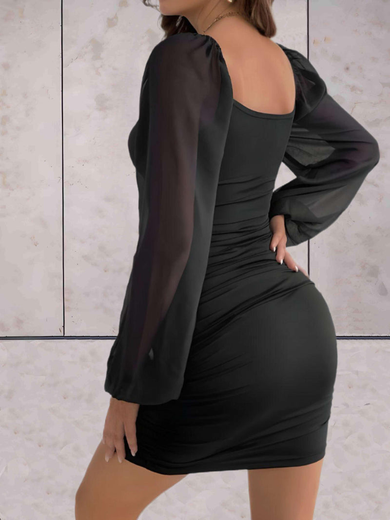 Robe Mini Élégante avec Manches Amples