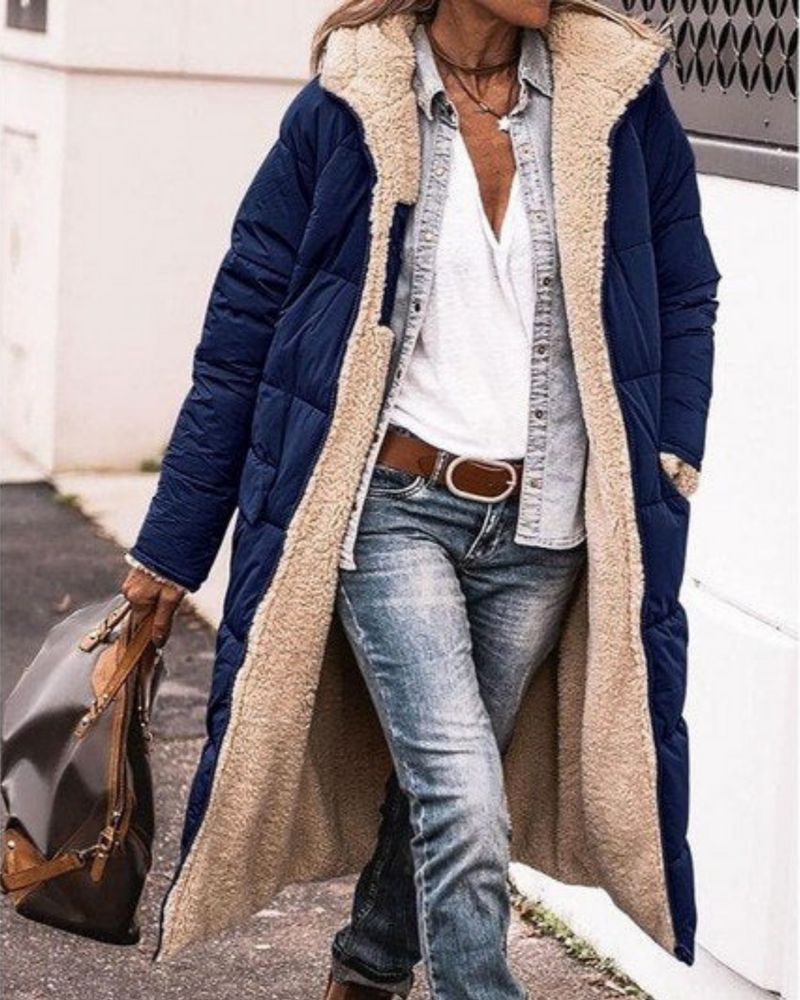 Manteau réversible long en fourrure pour un look élégant