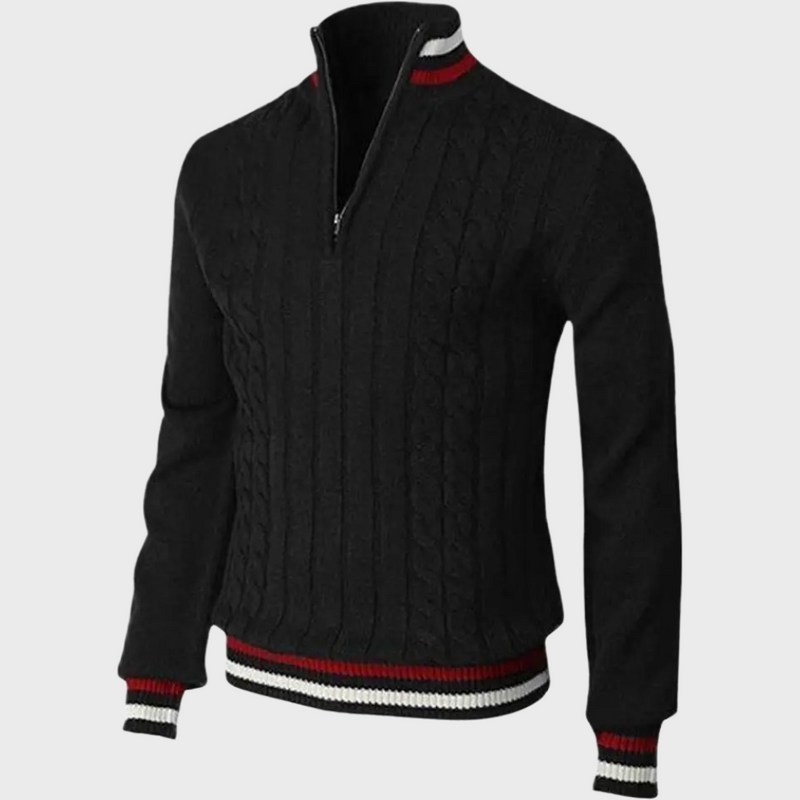 Pull pour homme stylé avec fermeture éclair demi-longueur, tendance et confortable