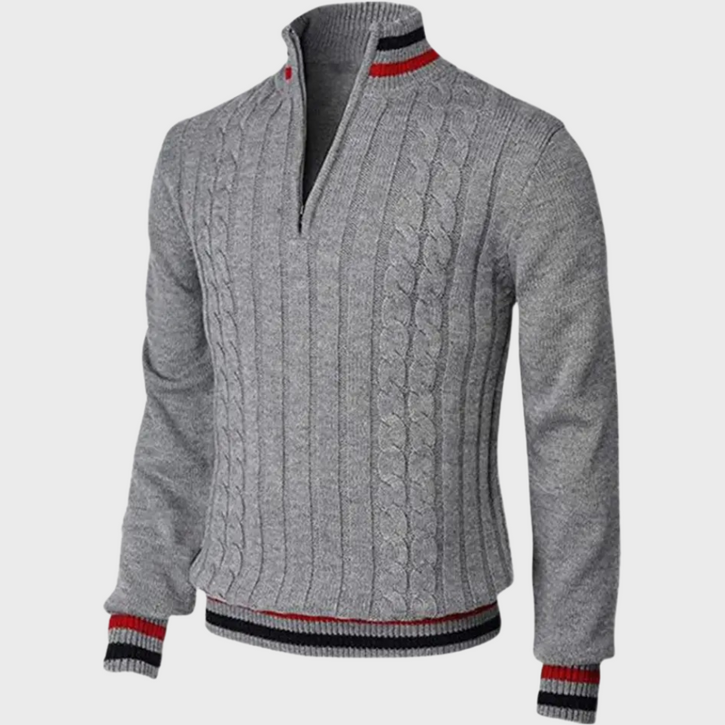 Pull pour homme stylé avec fermeture éclair demi-longueur, tendance et confortable