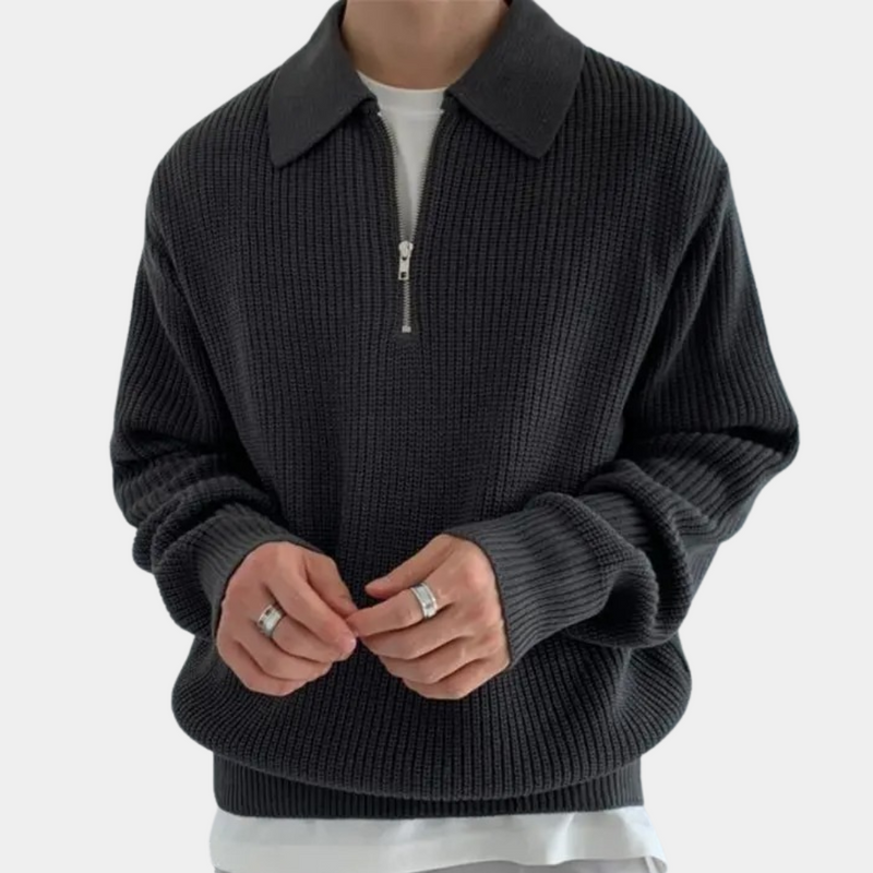 Pull demi-zippé confortable et élégant pour hommes