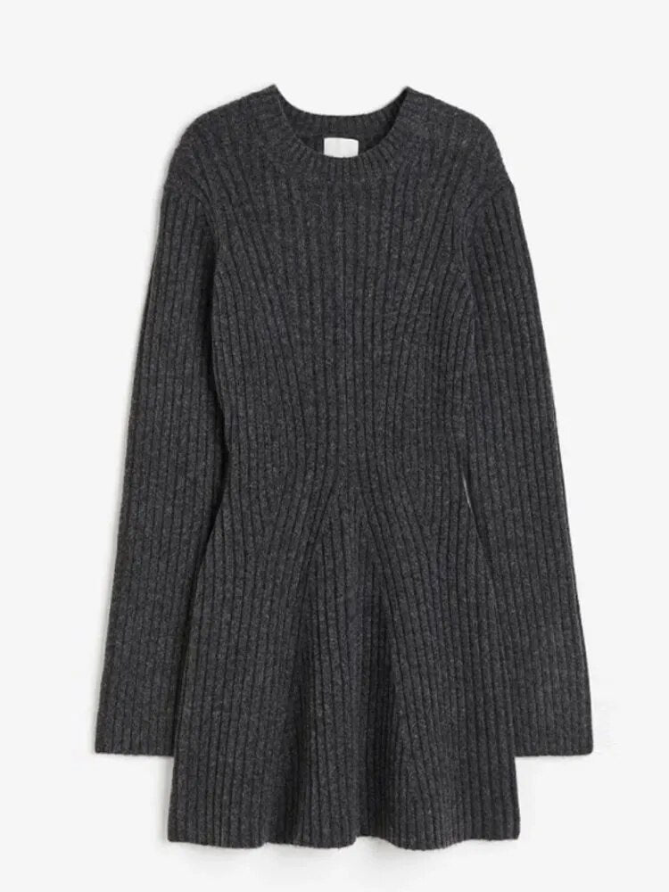 Robe en tricot côtelé confortable et élégante pour un style décontracté