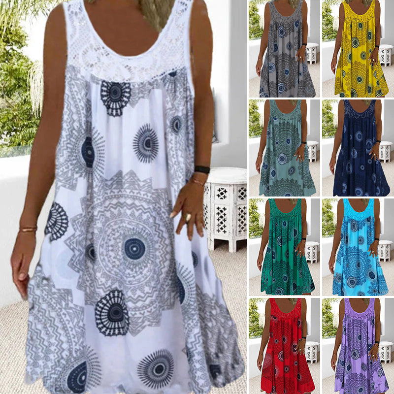 Robe d'Été Sans Manches Grande Taille
