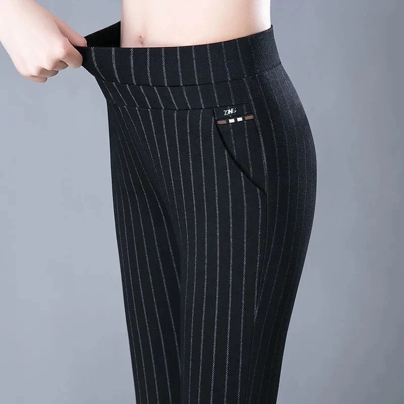 Pantalon Droit avec Taille Haute Élastique pour un Confort Optimal