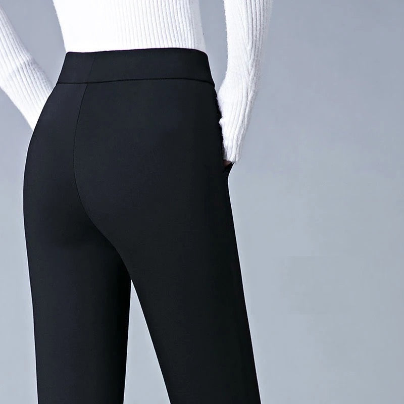 Pantalon Droit avec Taille Haute Élastique pour un Confort Optimal