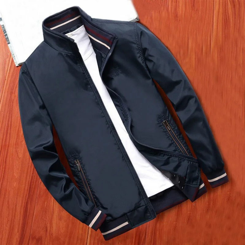 Blouson bomber élégant et pratique avec col montant et poches zippées