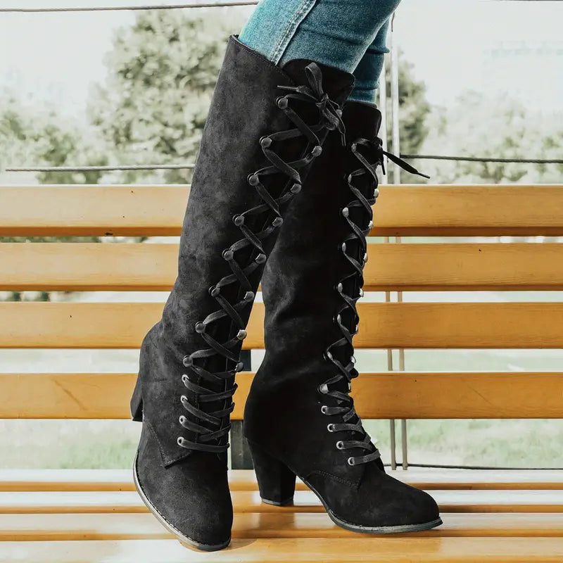 Bottes élégantes avec talon bloc robuste pour un style et un confort au quotidien