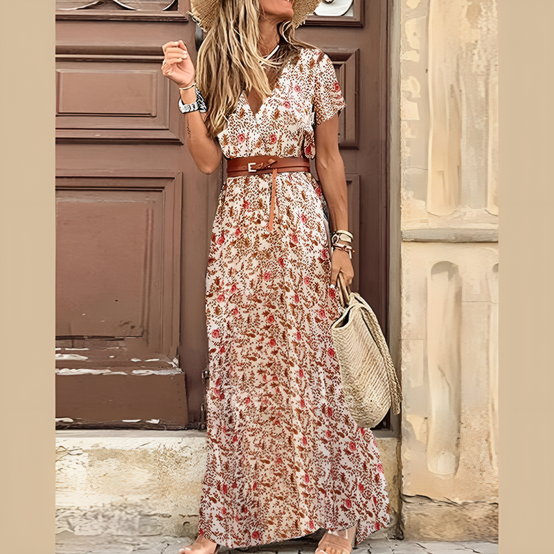 Robe Bohème Vintage avec Ceinture