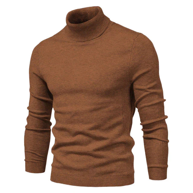 Pull en coton à col roulé pour hommes