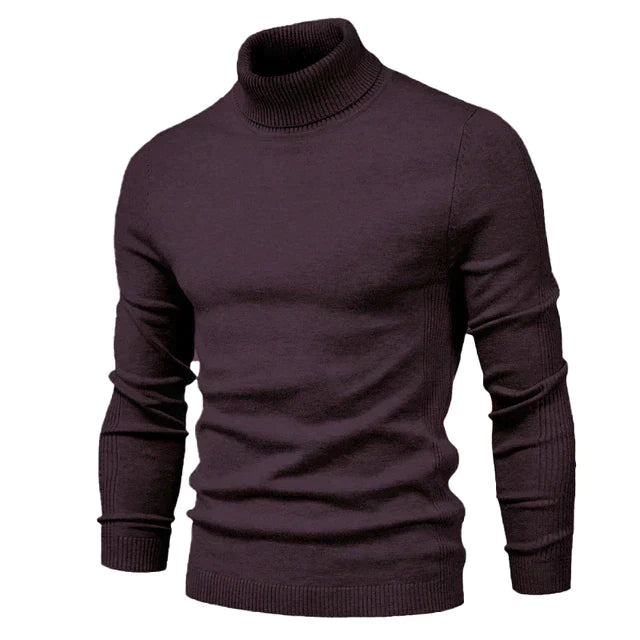 Pull en coton à col roulé pour hommes