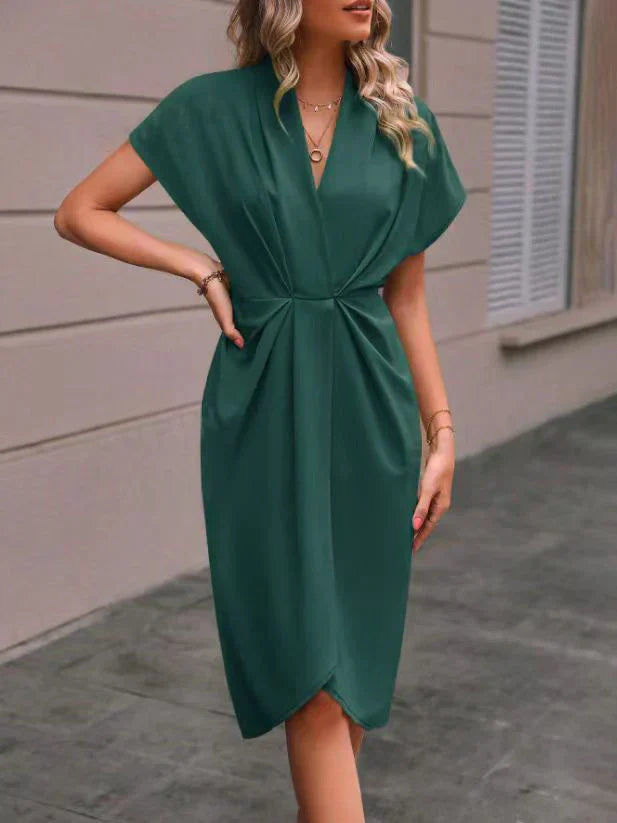 Robe midi noire à nouer
