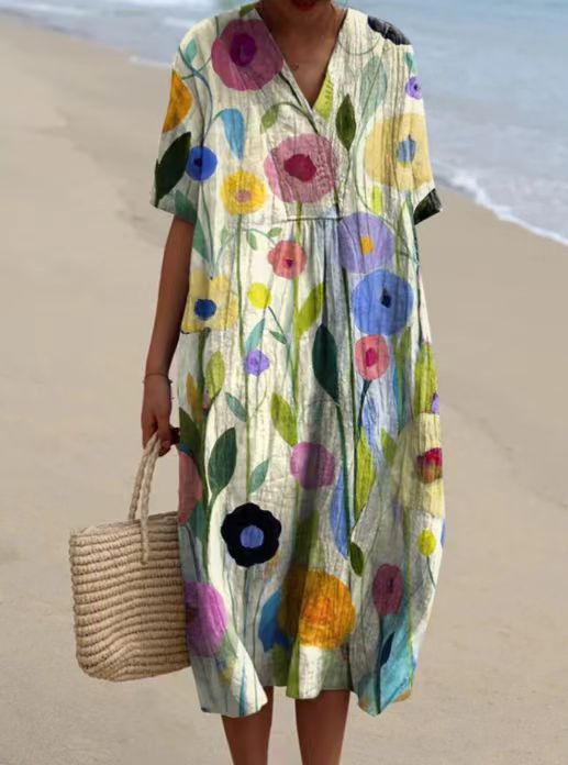 Robe Fleurie Colorée pour Femme
