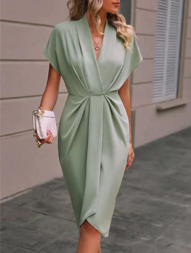 Robe midi noire à nouer
