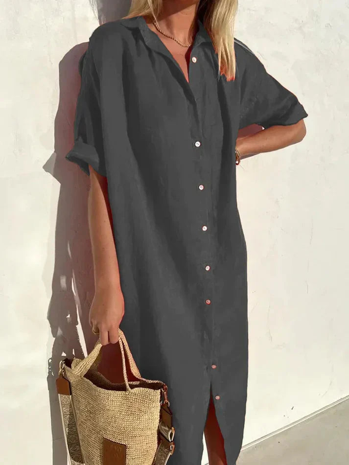 Robe de Plage Décontractée avec Boutons