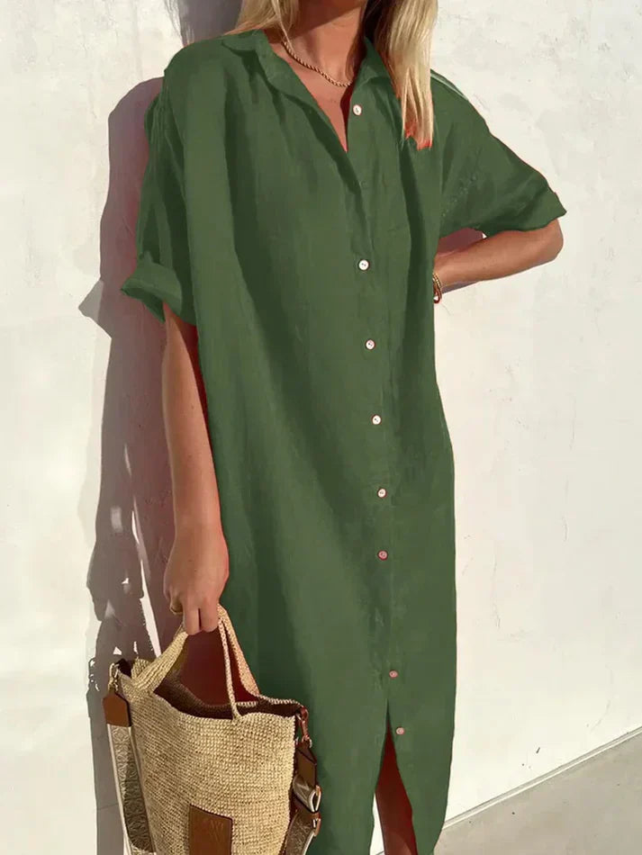 Robe de Plage Décontractée avec Boutons
