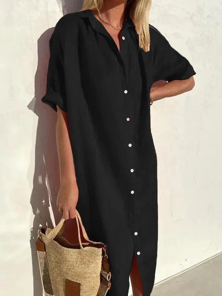 Robe de Plage Décontractée avec Boutons
